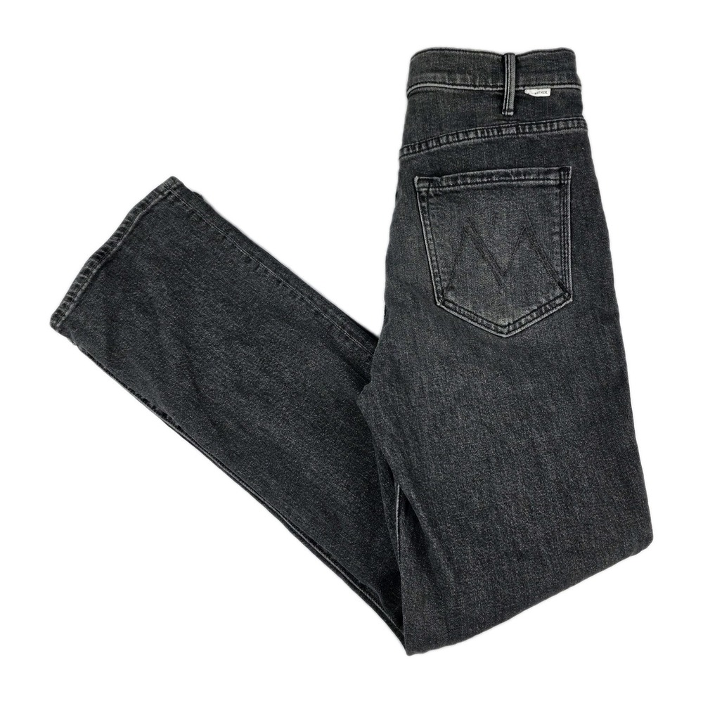 MOTHER Women's Black Wash Straight Jeans